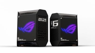 ASUS ROG Rapture GT6 (2PK) AX10000 Tri-Band WiFi 6 Gaming Mesh System Covers up to 5800 sq ft 2.5 Gbps Port Triple-Level Game Acceleration UNII 4 Free Lifetime Internet Security Black