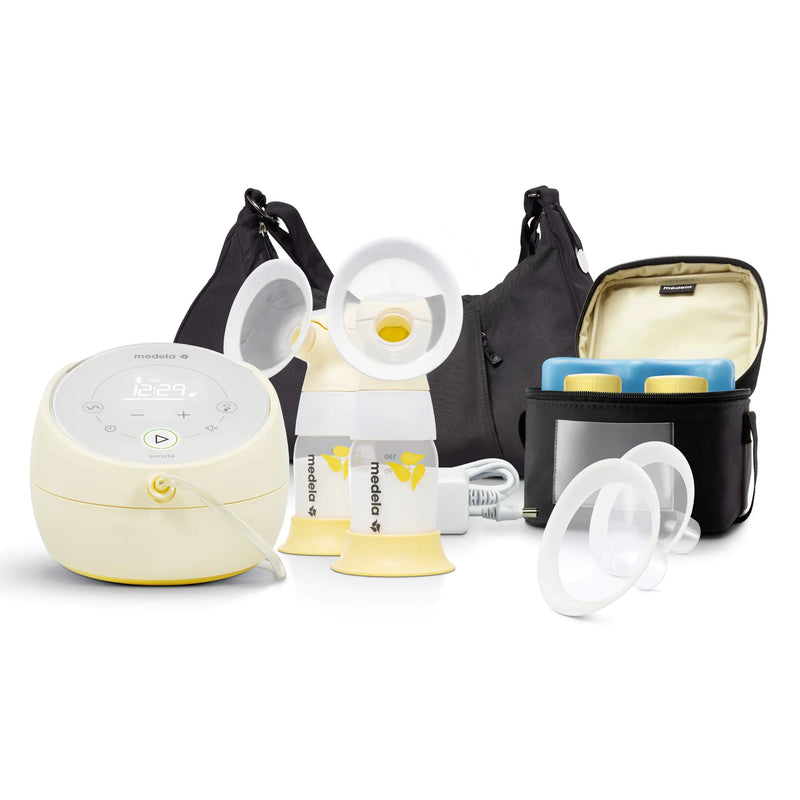 Medela Sonata Smart Breast Pump Hospital Performance Double Electric Breastpump Rechargeable Flex Breast Shields Touch Screen Display Connects to Medela Family App 101037319
