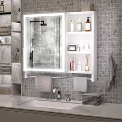 Modern 32x28 Inch Bathroom Cabinet With Mirror And LED Lights